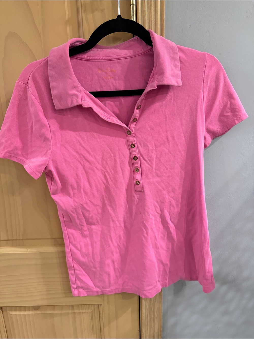 Lilly Pulitzer Pink Short Sleeve Polo Shirt Women’s Medium